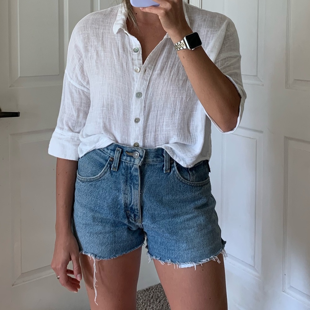 Lee high rise denim shorts